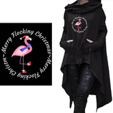 Long. Hoodie Flock It! Flamingo Christmas
